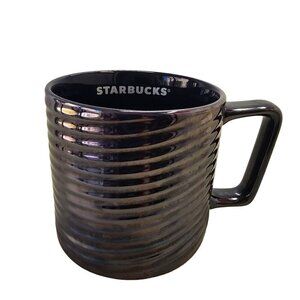 Starbucks Cobalt Luster Swirl Ceramic Coffee Mug 12 oz Capacity